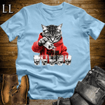 Party Animal Shots Cat Light Blue | Party Animal Tee