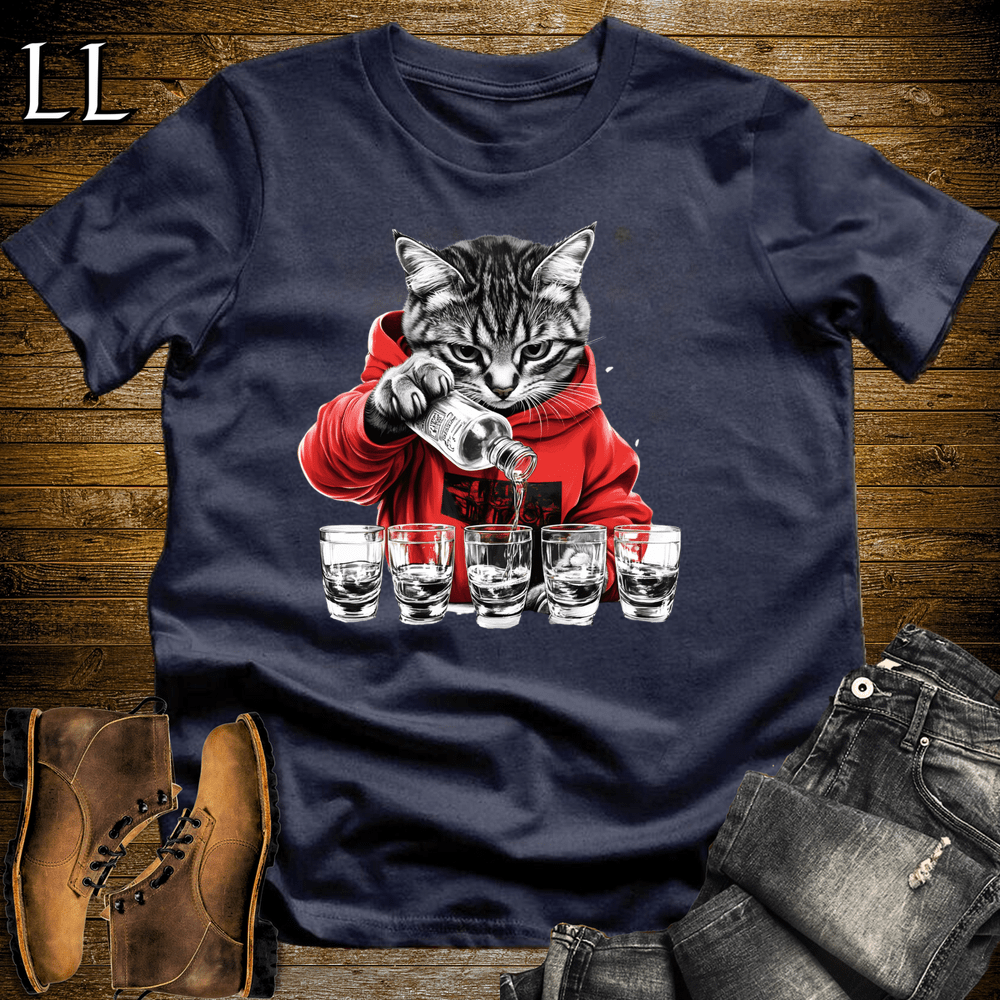 Party Animal Shots Cat Navy | Party Animal Tee
