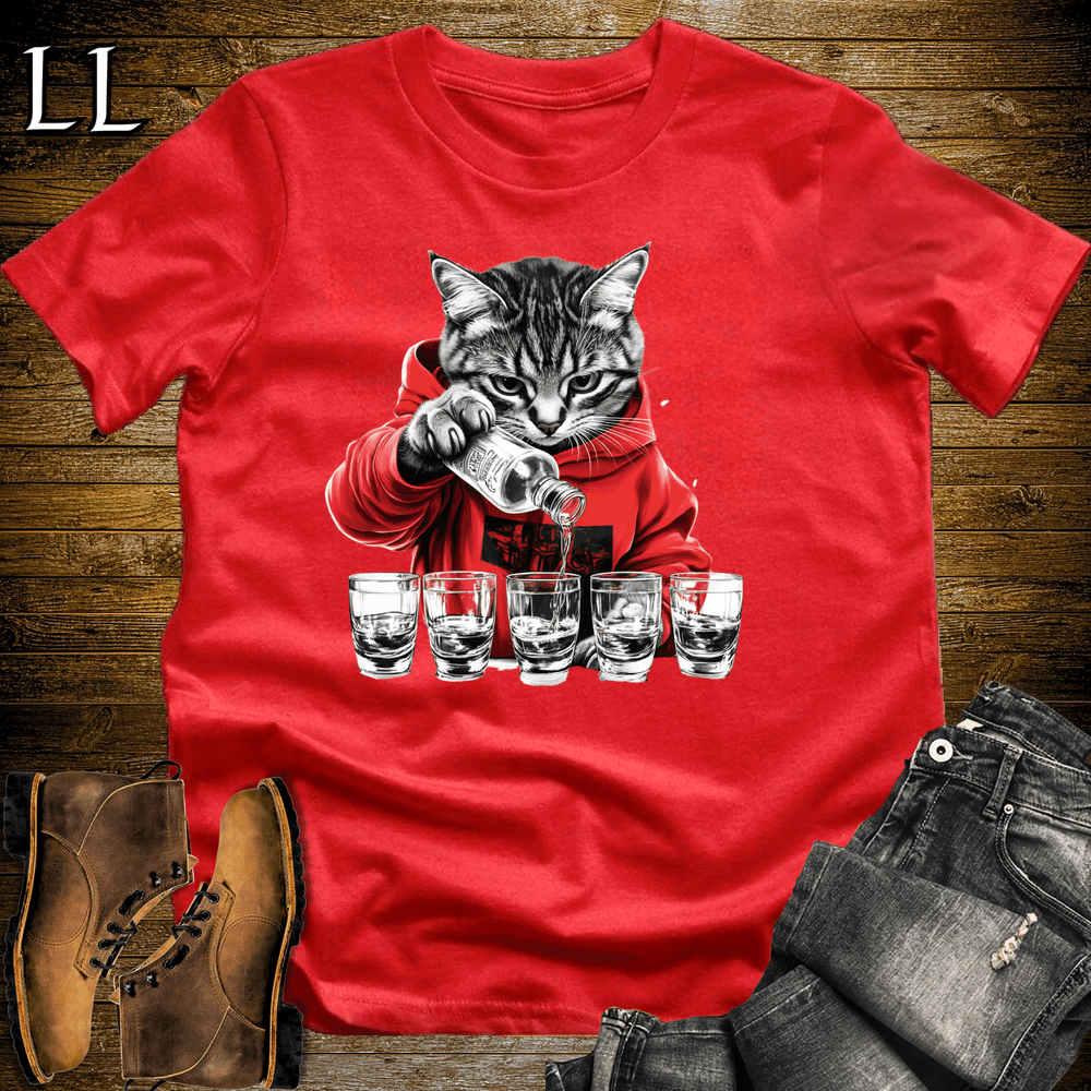 Party Animal Shots Cat Red | Party Animal Tee