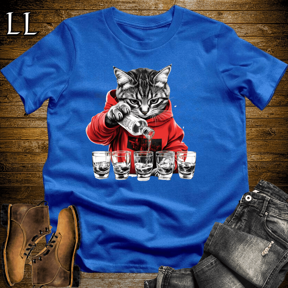 Party Animal Shots Cat Royal Blue | Party Animal Tee
