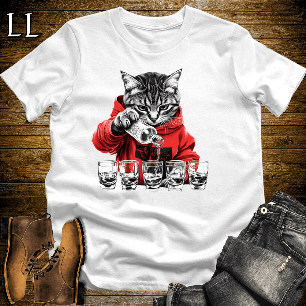 Party Animal Shots Cat White | Party Animal Tee