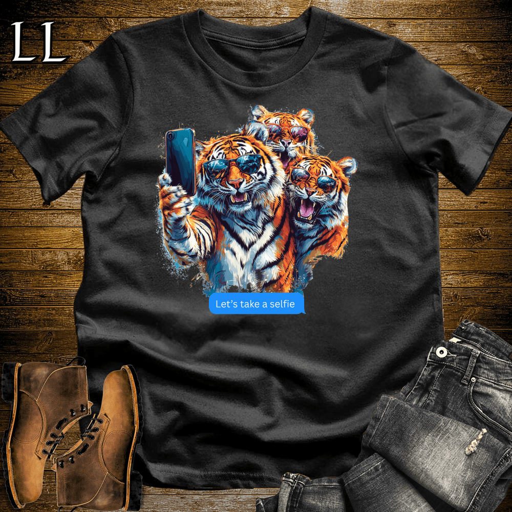 Party Animal Selfie Tiger Black | Selfie Tiger | Party Animal Tee