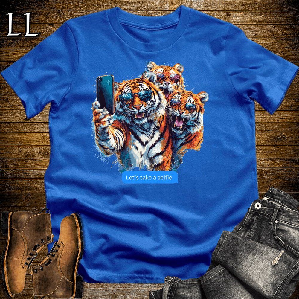 Party Animal Selfie Tiger Royal Blue | Selfie Tiger | Party Animal Tee