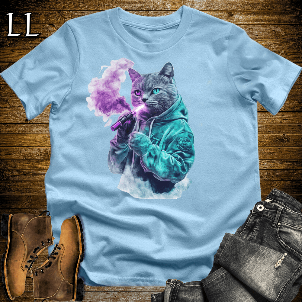 Party Animal Vape Cat Light Blue | Vape Cat Tee