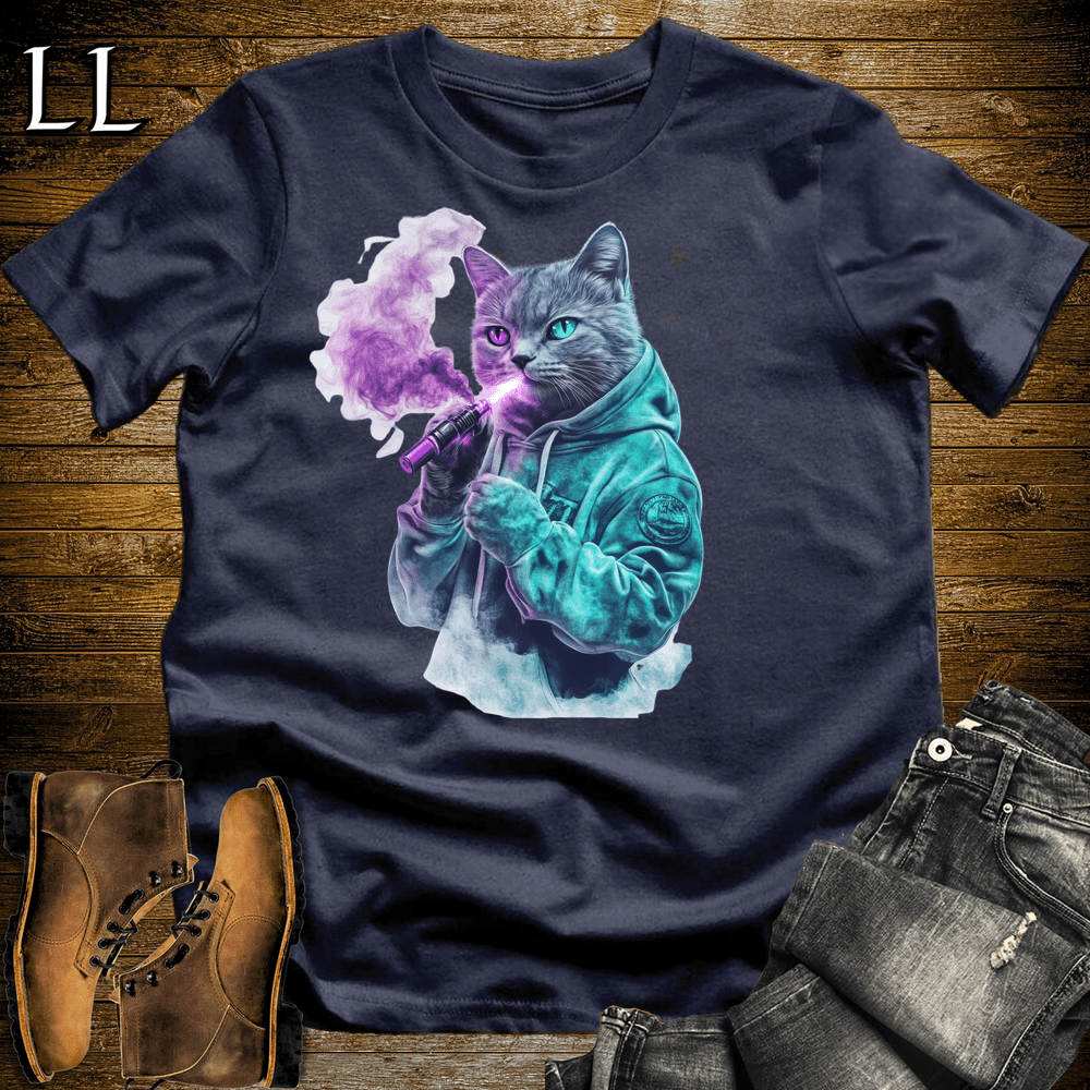 Party Animal Vape Cat Navy | Vape Cat Tee