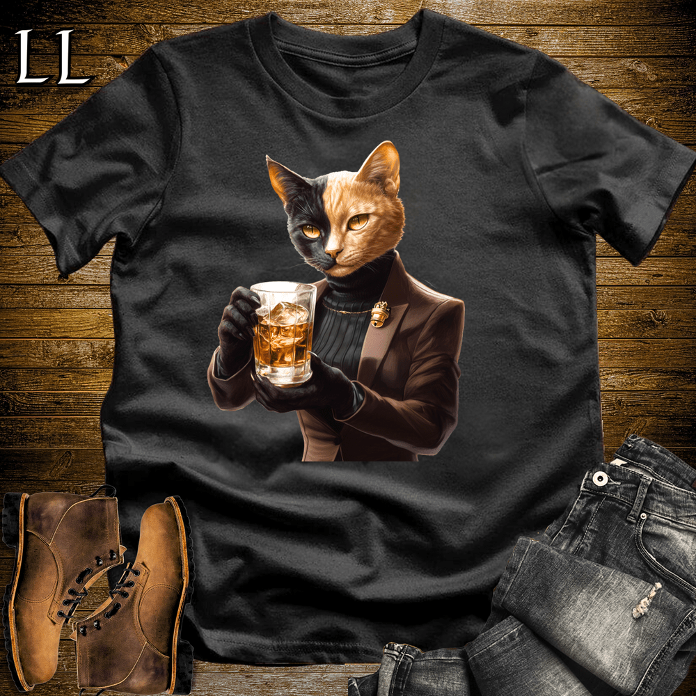 Party Animal Whiskey Cat Black | Whiskey Cat | Party Animal Tee