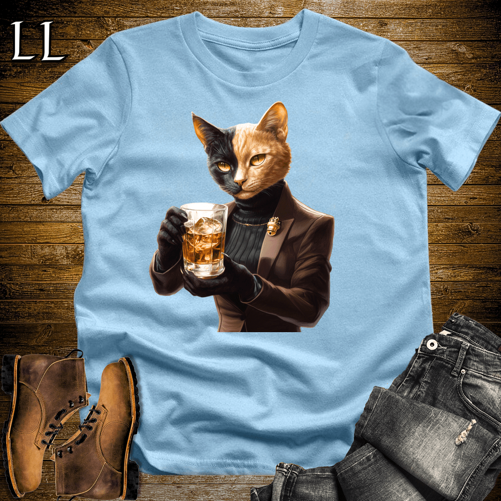 Party Animal Whiskey Cat - Light Blue - LegacyLayers
