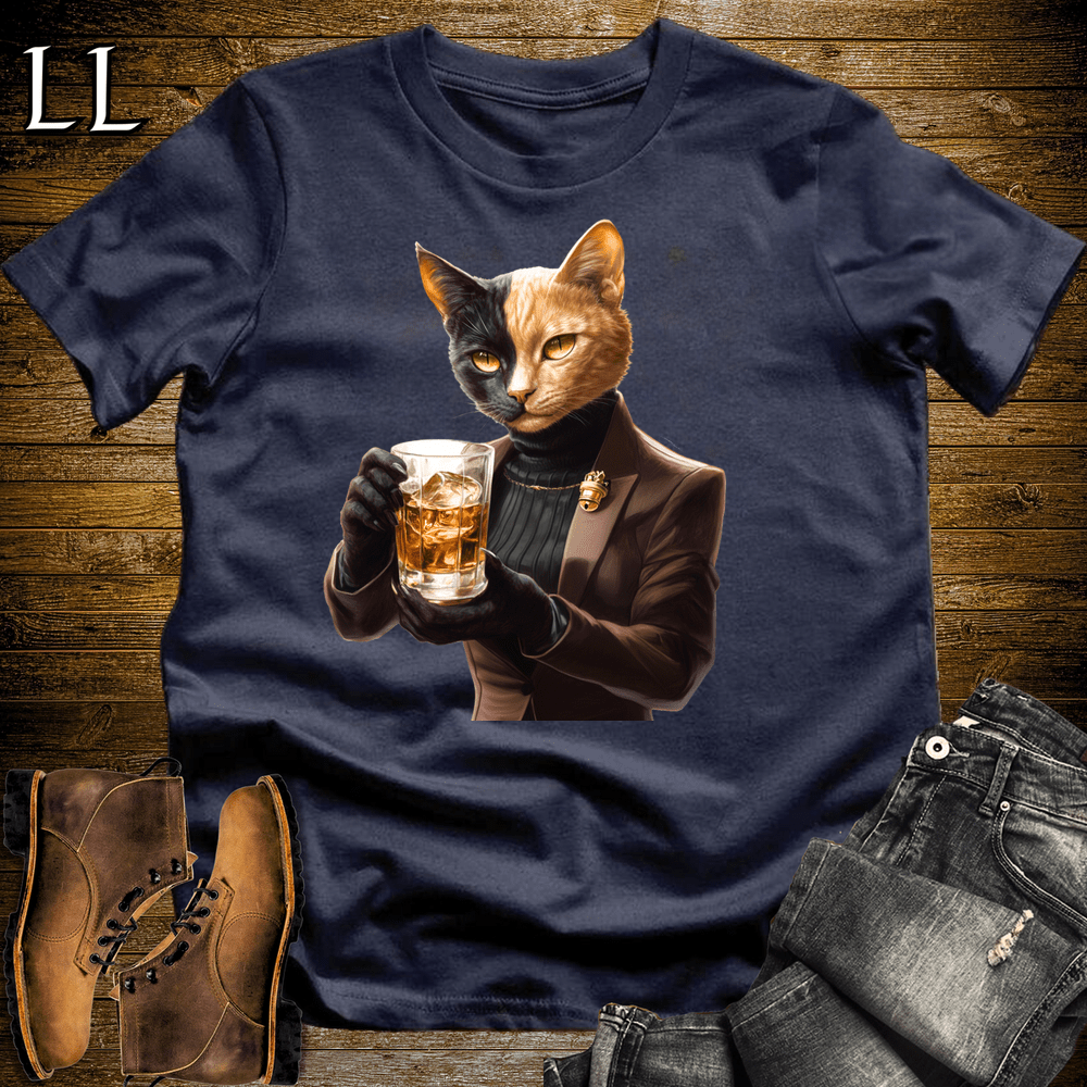 Party Animal Whiskey Cat Navy | Whiskey Cat | Party Animal Tee