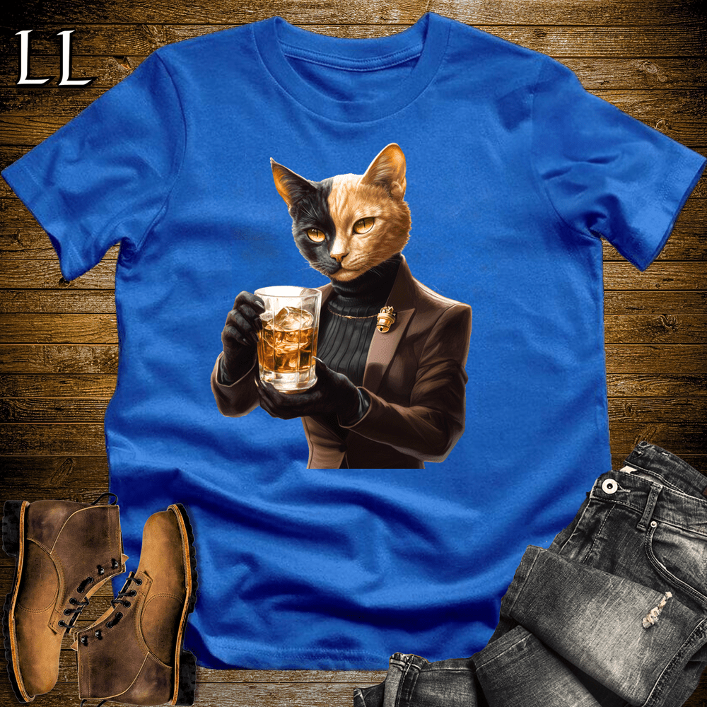 Party Animal Whiskey Cat Royal Blue | Whiskey Cat | Party Animal Tee