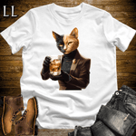 Party Animal Whiskey Cat White | Whiskey Cat | Party Animal Tee