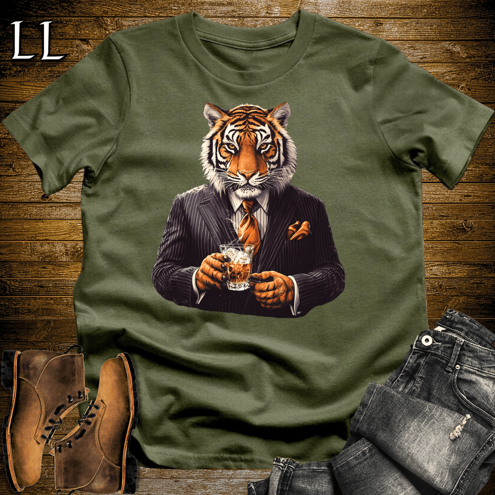 Party Animal Poker Night Tiger Military Green | Poker Tiger