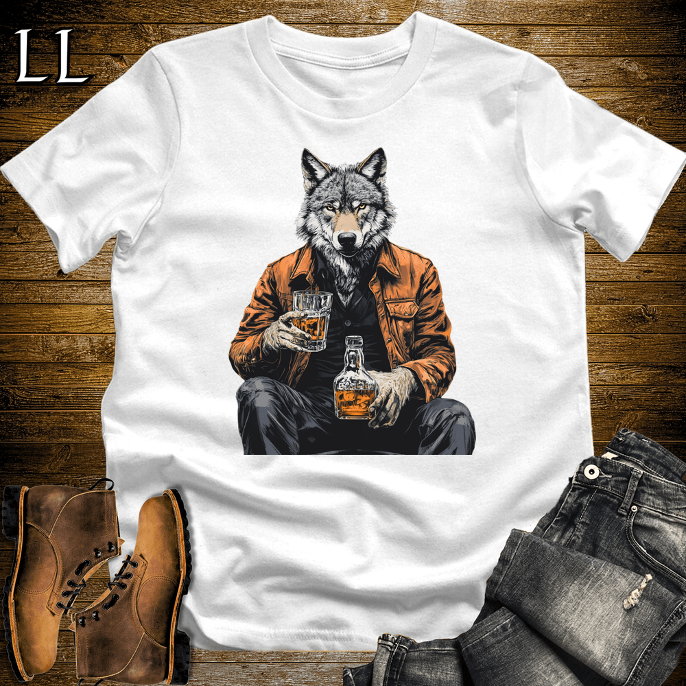 Party Animal Whiskey Wolf White | Whiskey Wolf Tee
