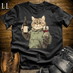 Party Animal Wine Night Cat Black | Party Animal Tee