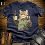 Party Animal Wine Night Cat Navy | Party Animal Tee