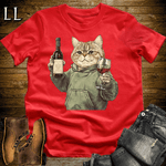 Party Animal Wine Night Cat Red | Party Animal Tee