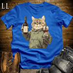 Party Animal Wine Night Cat Royal Blue | Party Animal Tee