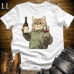 Party Animal Wine Night Cat White | Party Animal Tee