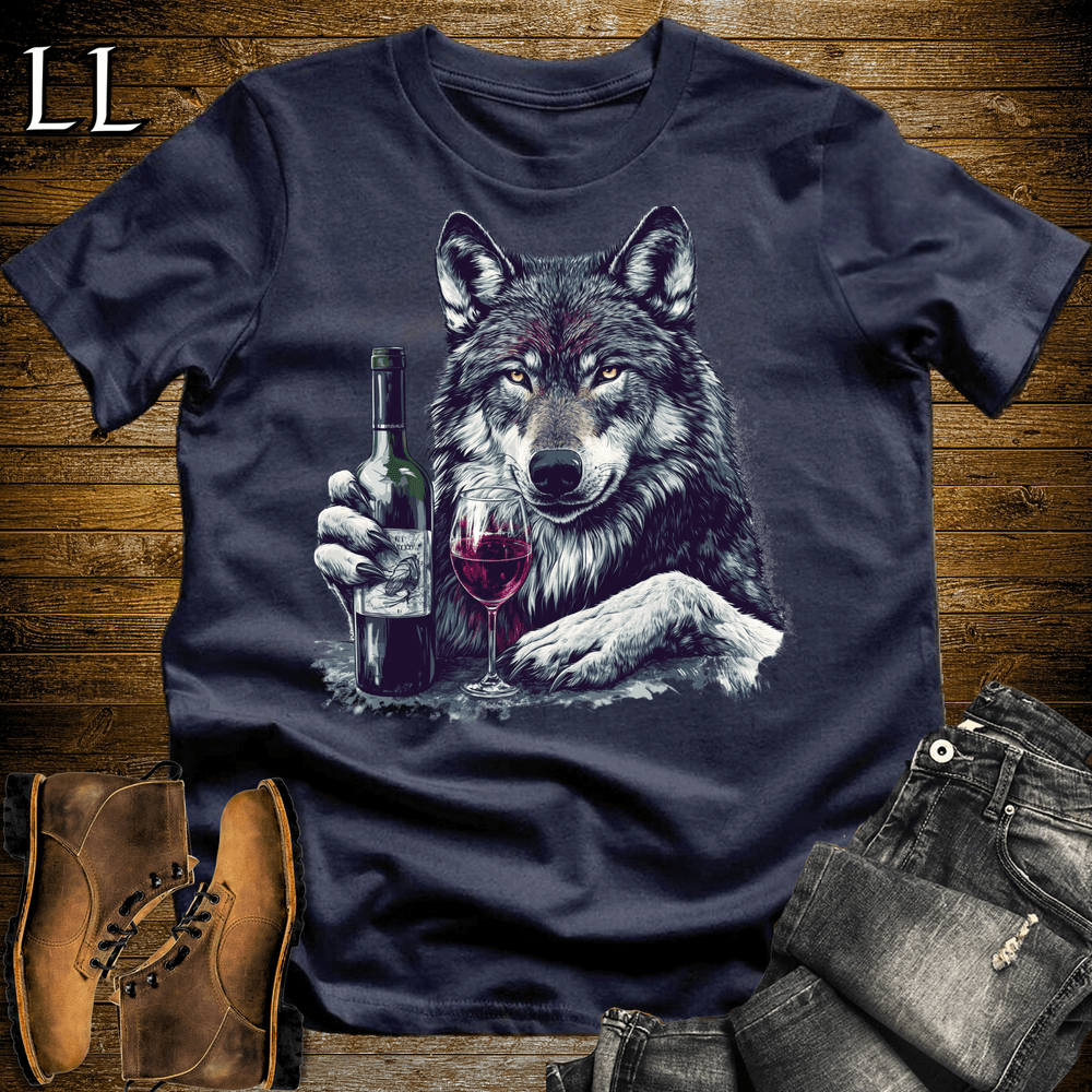 Party Animal Wine Night Wolf - Navy - LegacyLayers