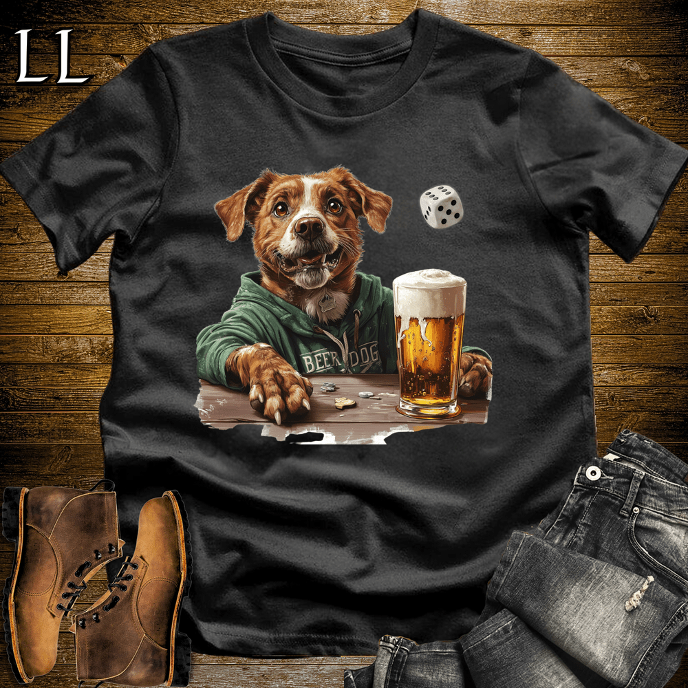Party Animals Beer Dice Dog Black | Beer Dice Dog | Party Animal Tee