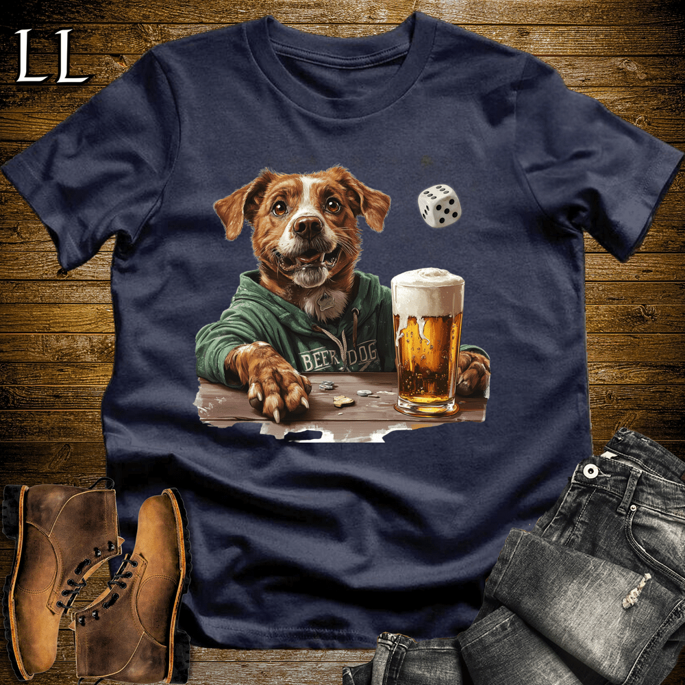 Party Animals Beer Dice Dog Navy | Beer Dice Dog | Party Animal Tee
