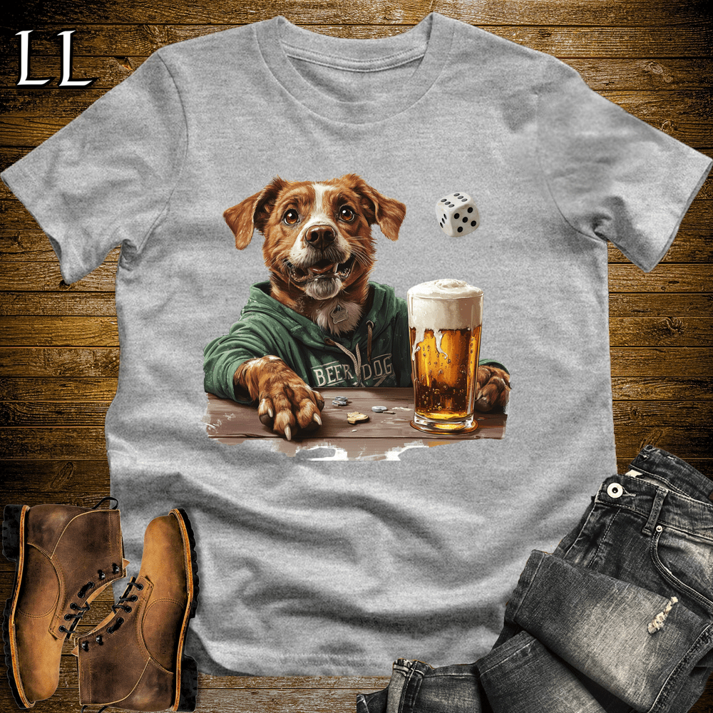 Party Animals Beer Dice Dog Sport Grey | Beer Dice Dog | Party Animal Tee