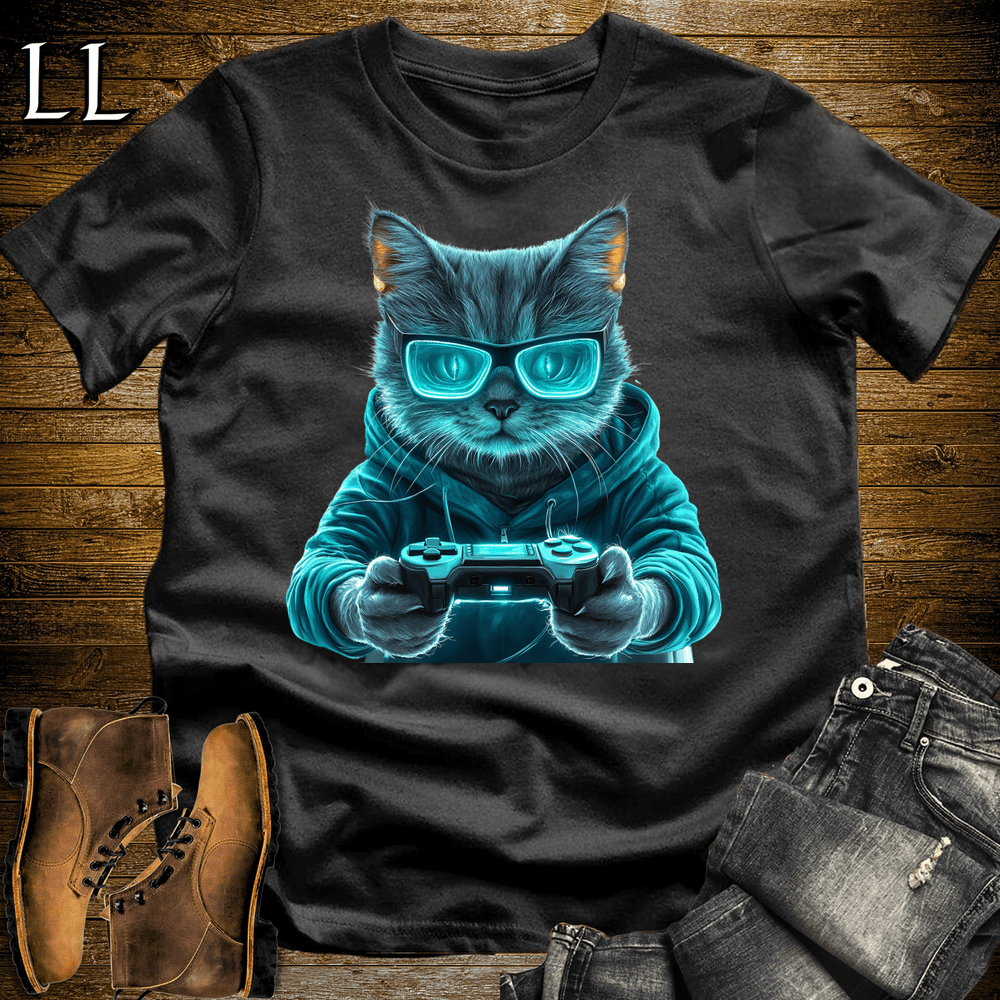Party Animals Gaming Night Cat Black | Party Animal Tee