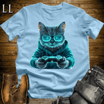 Party Animals Gaming Night Cat Light Blue | Party Animal Tee