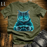 Party Animals Gaming Night Cat Military Green | Party Animal Tee