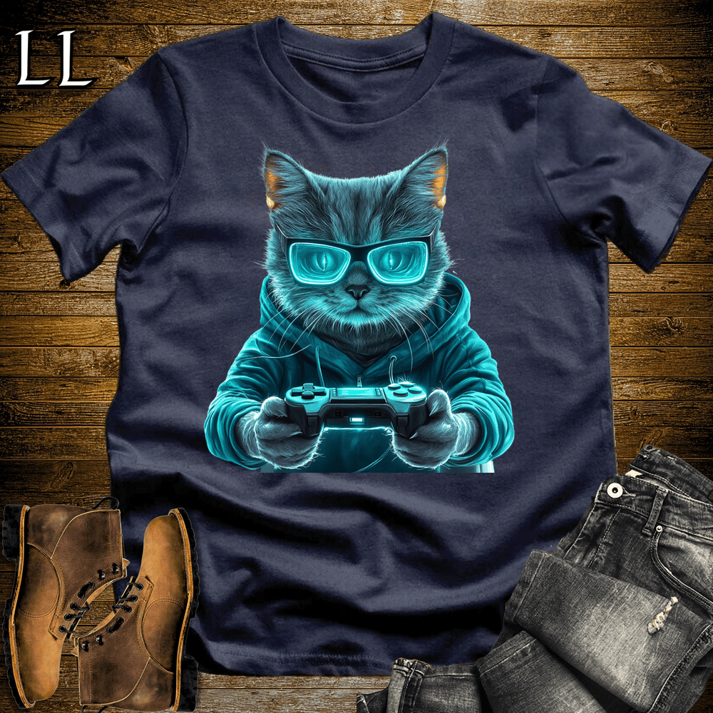 Party Animals Gaming Night Cat Navy | Party Animal Tee