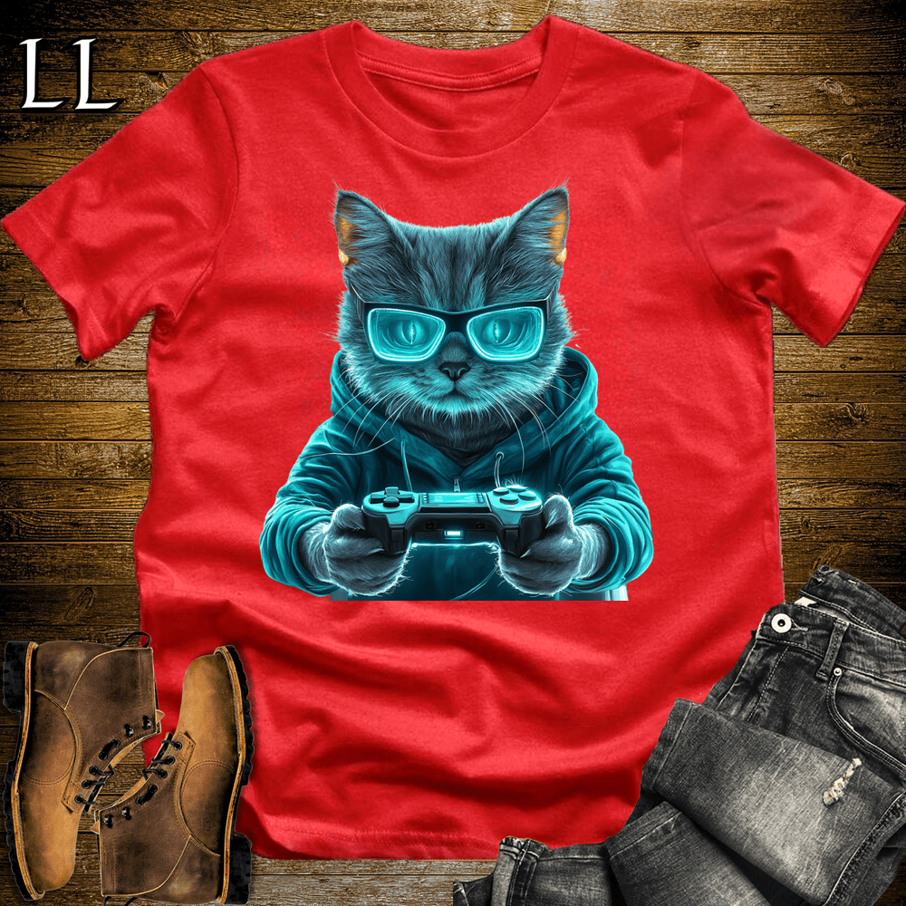 Party Animals Gaming Night Cat - Red - LegacyLayers