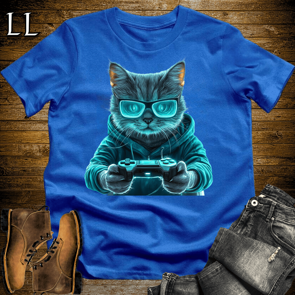 Party Animals Gaming Night Cat Royal Blue | Party Animal Tee