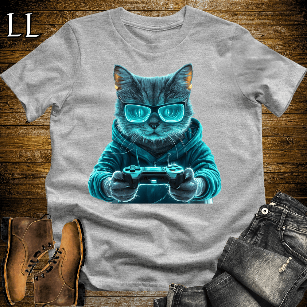 Party Animals Gaming Night Cat Sport Grey | Party Animal Tee
