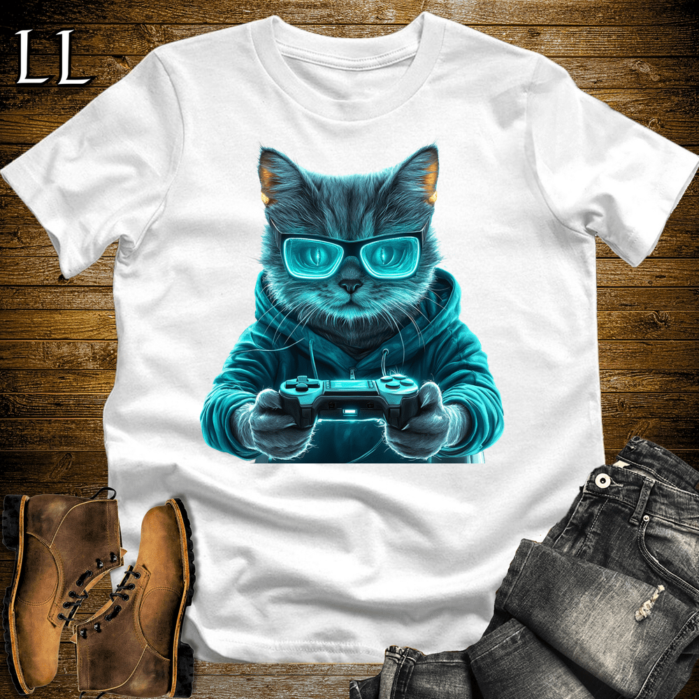 Party Animals Gaming Night Cat White | Party Animal Tee