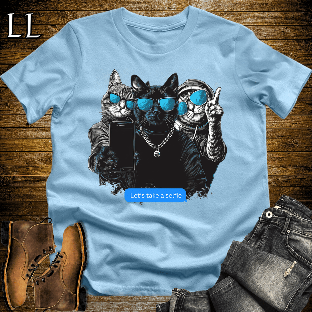 Party Animals Selfie Cats Light Blue | Party Animal Tee