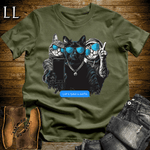 Party Animals Selfie Cats Military Green | Party Animal Tee