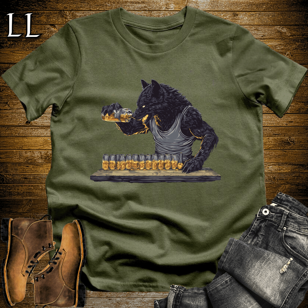 Party Animals Shots Wolf Military Green | Shots Wolf Tee