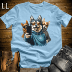 Party Animals Take A Selfie Dog - Light Blue - LegacyLayers
