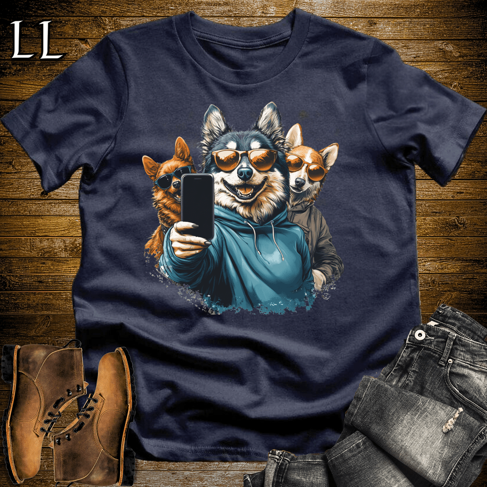 Party Animals Take A Selfie Dog - Navy - LegacyLayers