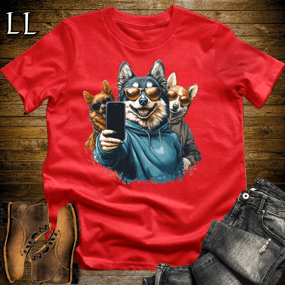 Party Animals Take A Selfie Dog - Red - LegacyLayers