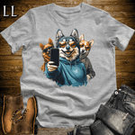 Party Animals Take A Selfie Dog - Sport Grey - LegacyLayers