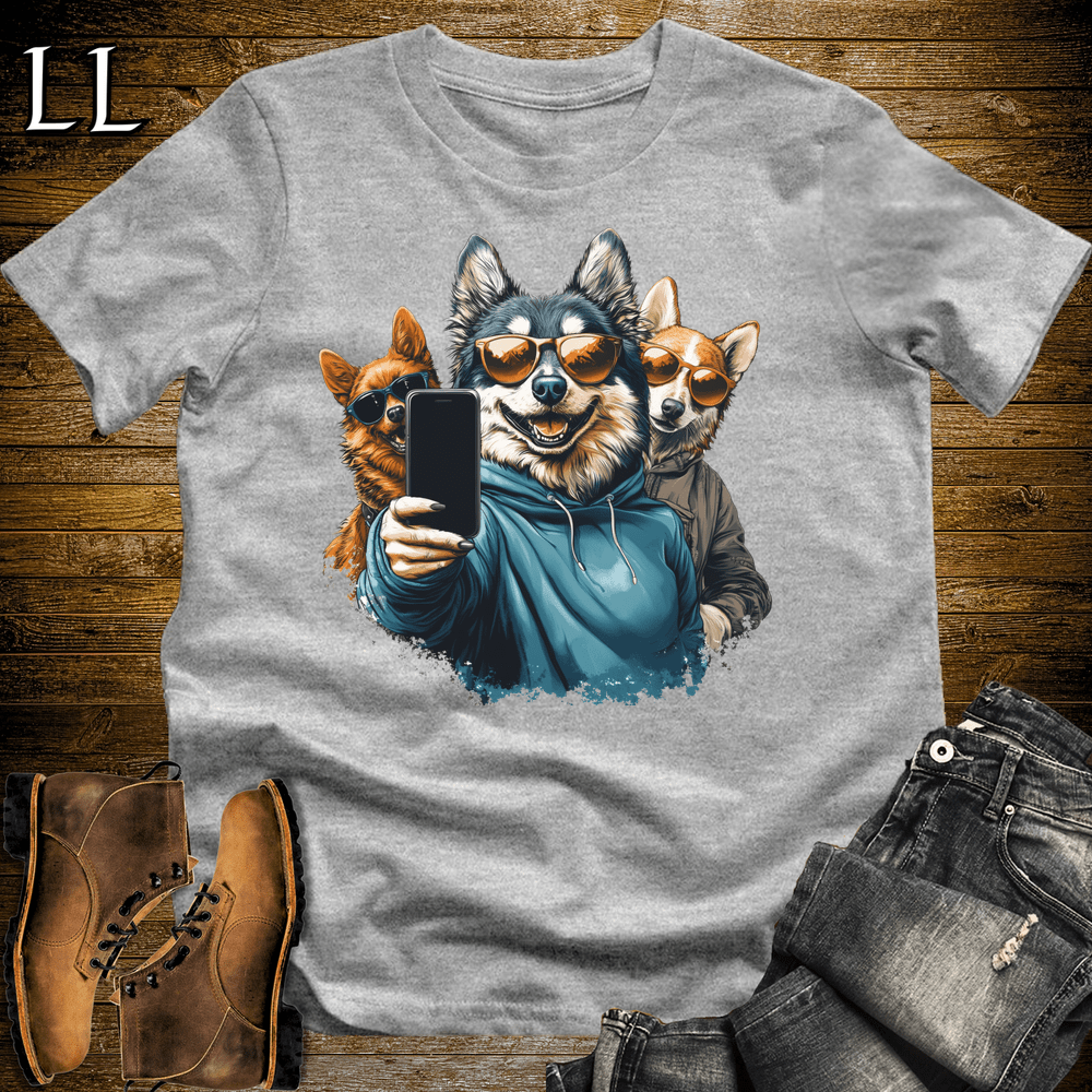 Party Animals Take A Selfie Dog - Sport Grey - LegacyLayers