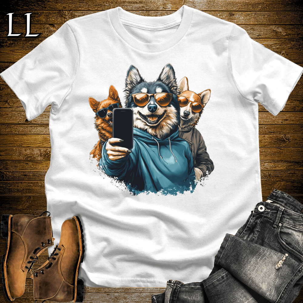 Party Animals Take A Selfie Dog - White - LegacyLayers