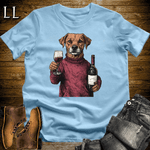 Party Animals Wine Night Dog - Light Blue - LegacyLayers
