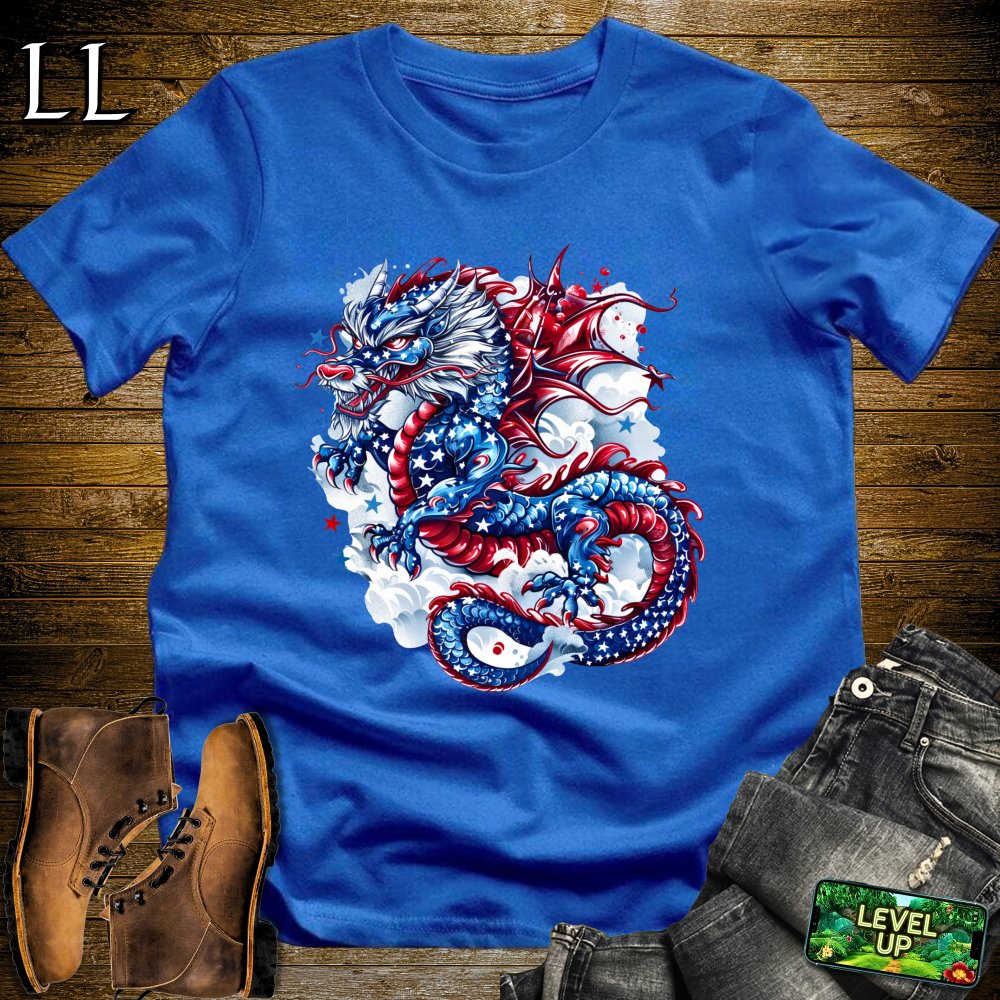 Patriotic Dragon Softstyle Tee - Royal - LegacyLayers