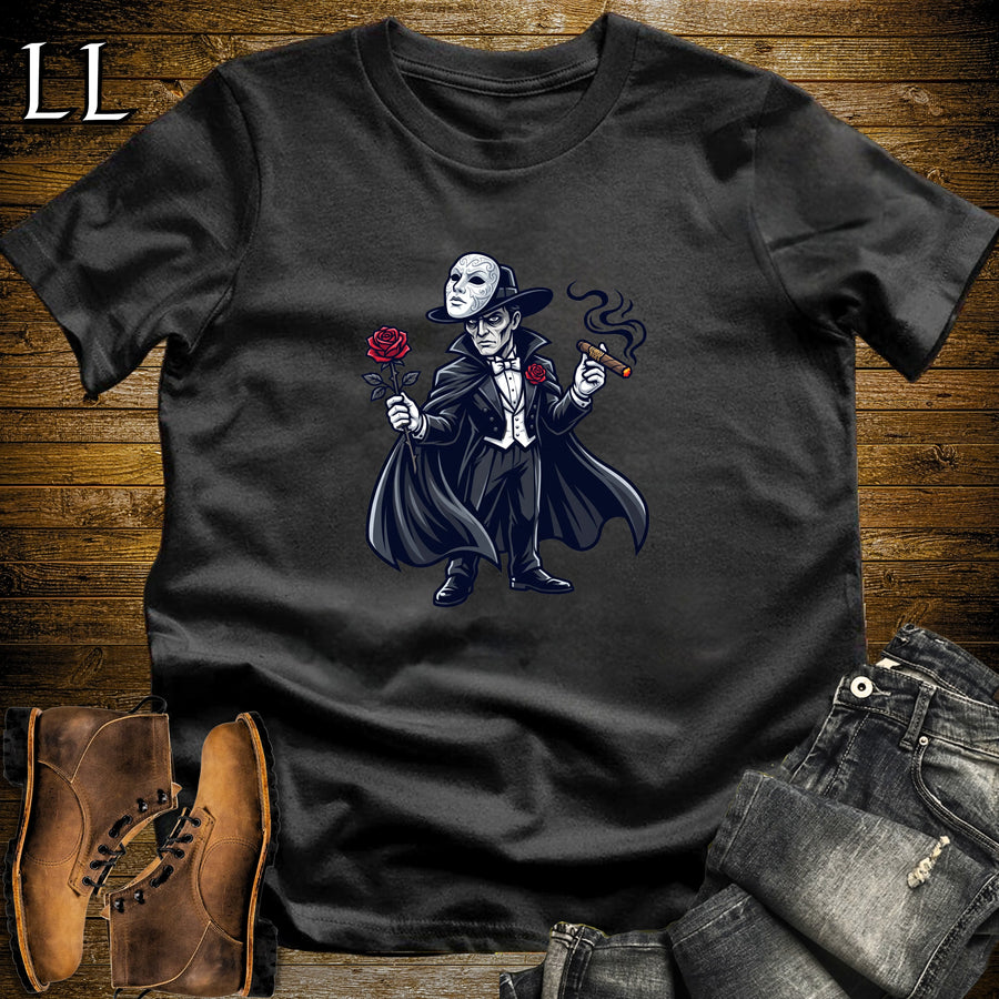 Phantom of the Opera Rose Cigar T-Shirt Black | Gothic Opera Cigar Tee