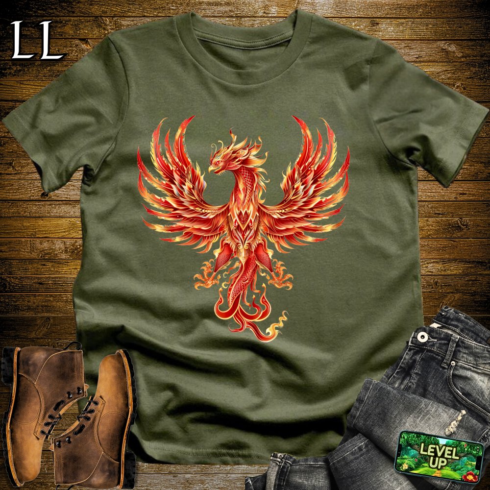 Phoenix Dragon Softstyle Tee - Military Green - LegacyLayers