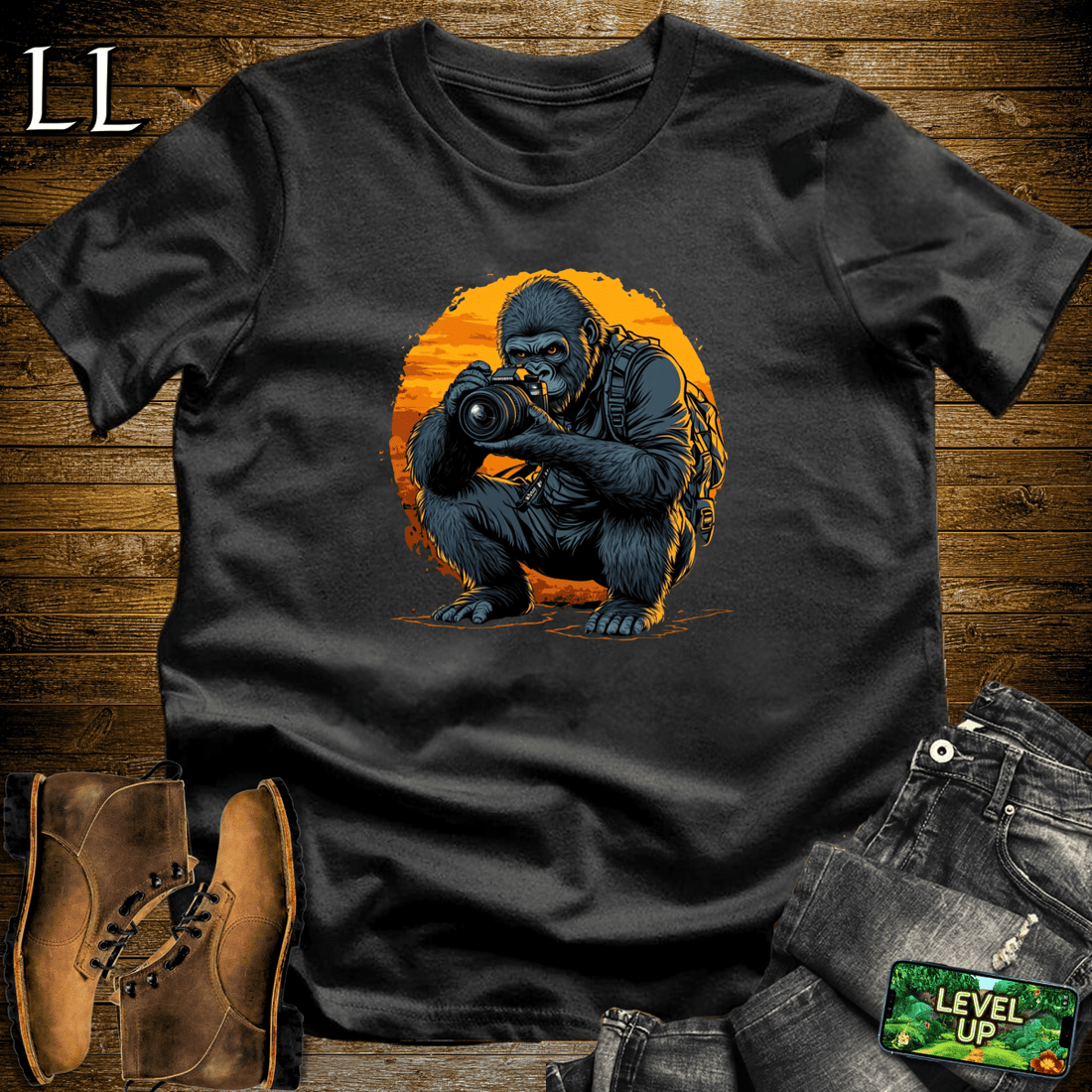 Photographer Gorilla Softstyle Tee Black | Photography Gift Tee