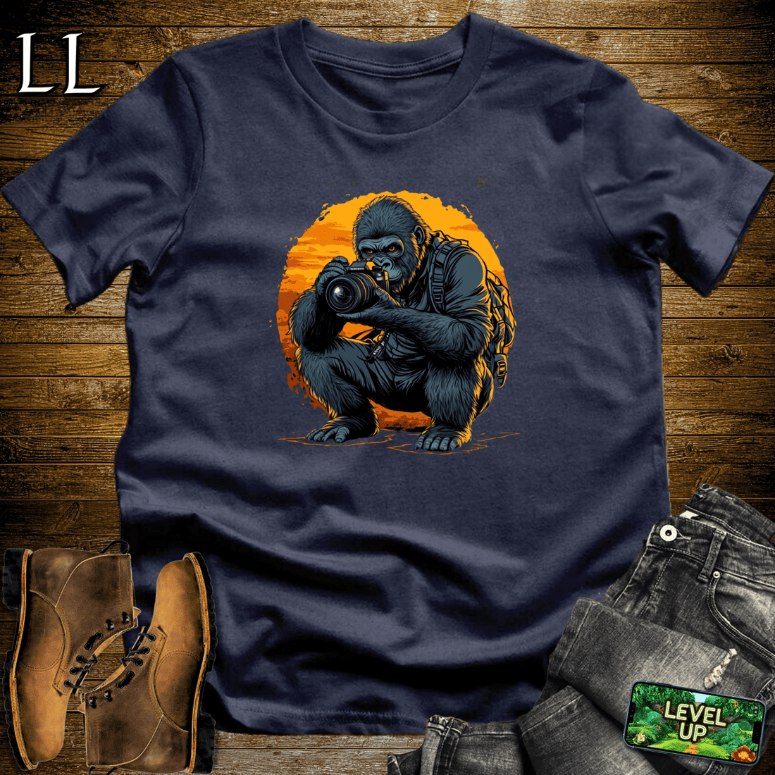 Photographer Gorilla Softstyle Tee Navy | Photography Gift Tee