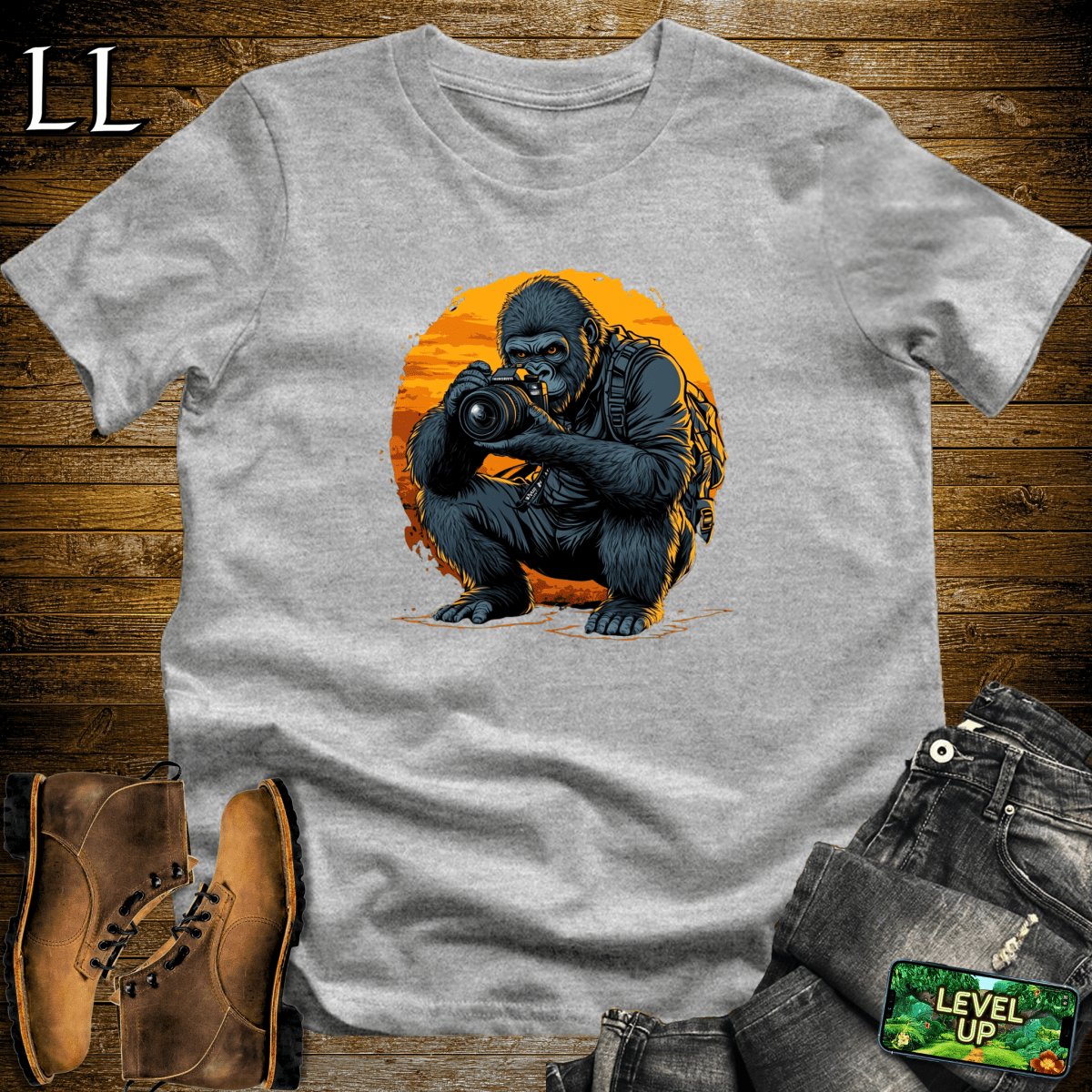 Photographer Gorilla Softstyle Tee - Sport Grey - LegacyLayers