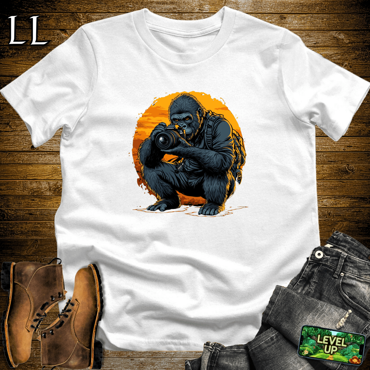 Photographer Gorilla Softstyle Tee - White - LegacyLayers